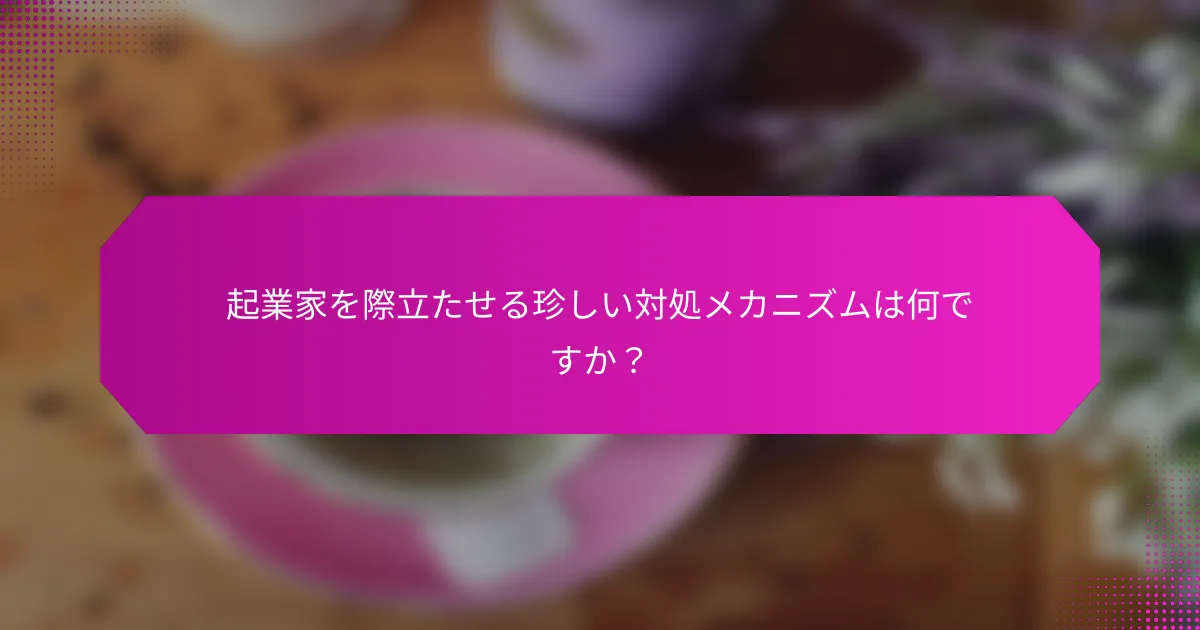 起業家を際立たせる珍しい対処メカニズムは何ですか？